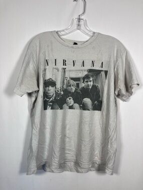 Vintage Tultex White Nirvana Band Photo Graphic Tee